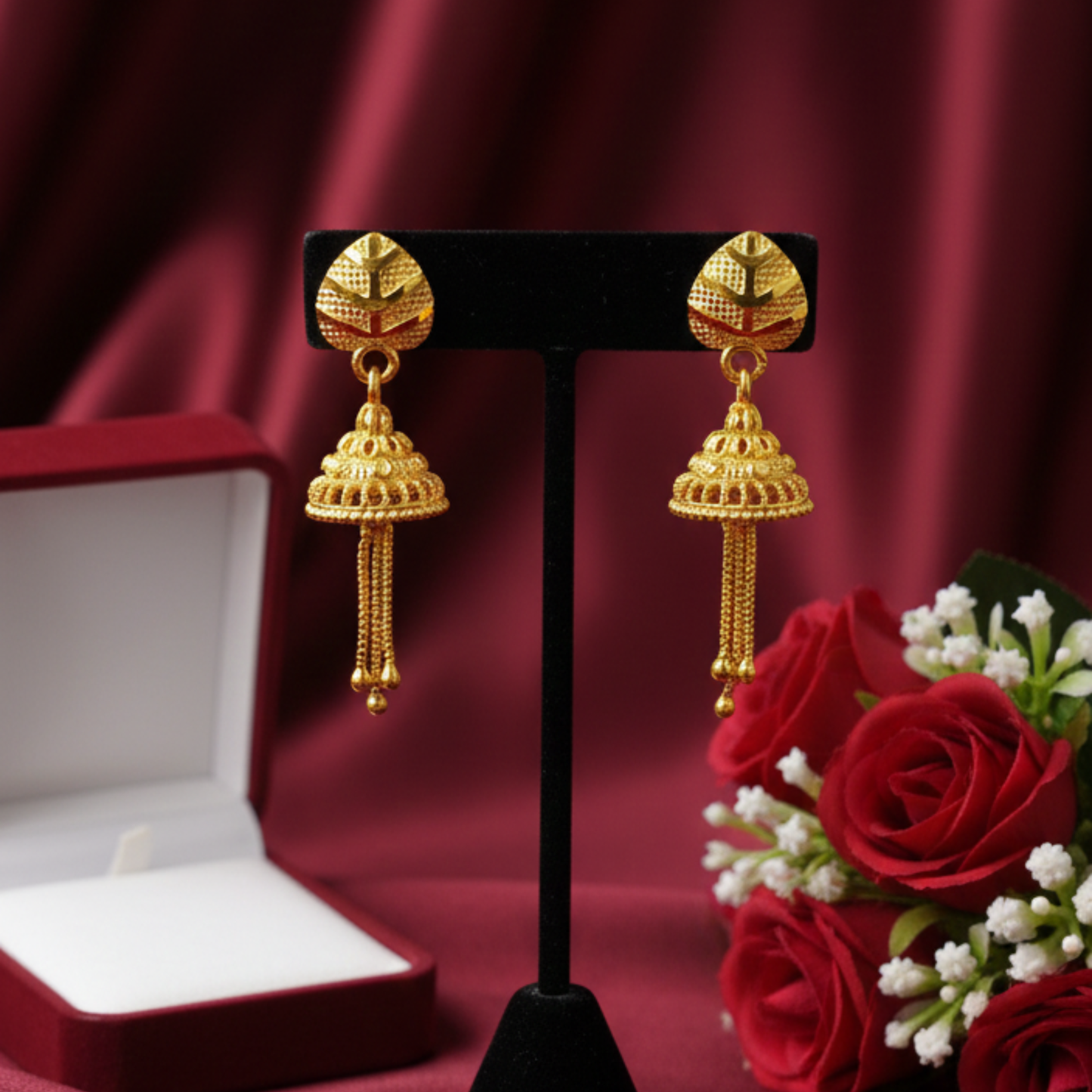 Gold Plated Classic Jhumki Drop Earrings