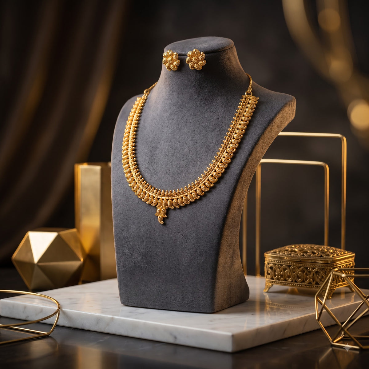 18" Kerry Har Set | Gold Plated Traditional Necklace for Women – Indian Ethnic Jewellery