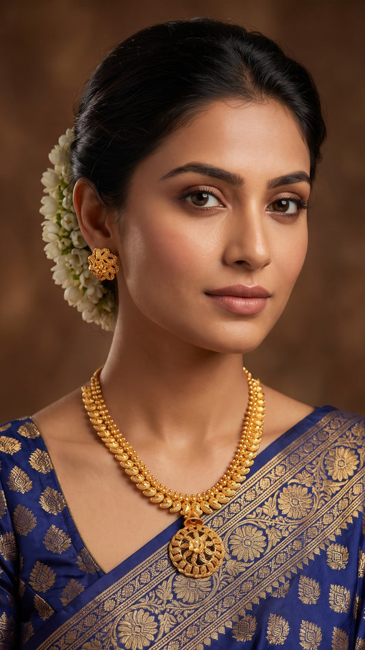 18" Kerry Har Set with Pendant | Gold Plated Necklace with Statement Pendant