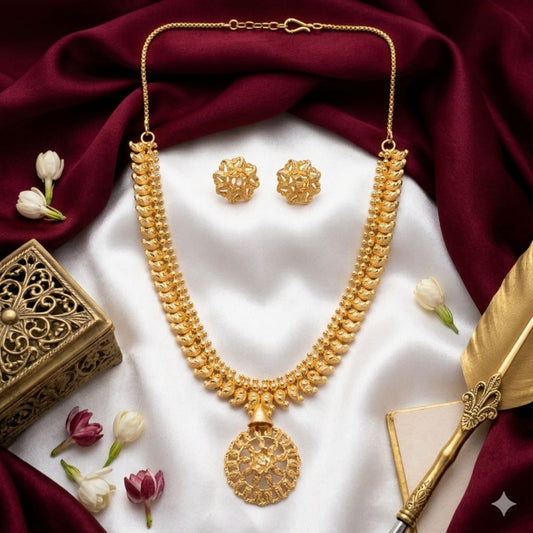 18" Kerry Har Set with Pendant | Gold Plated Necklace with Statement Pendant
