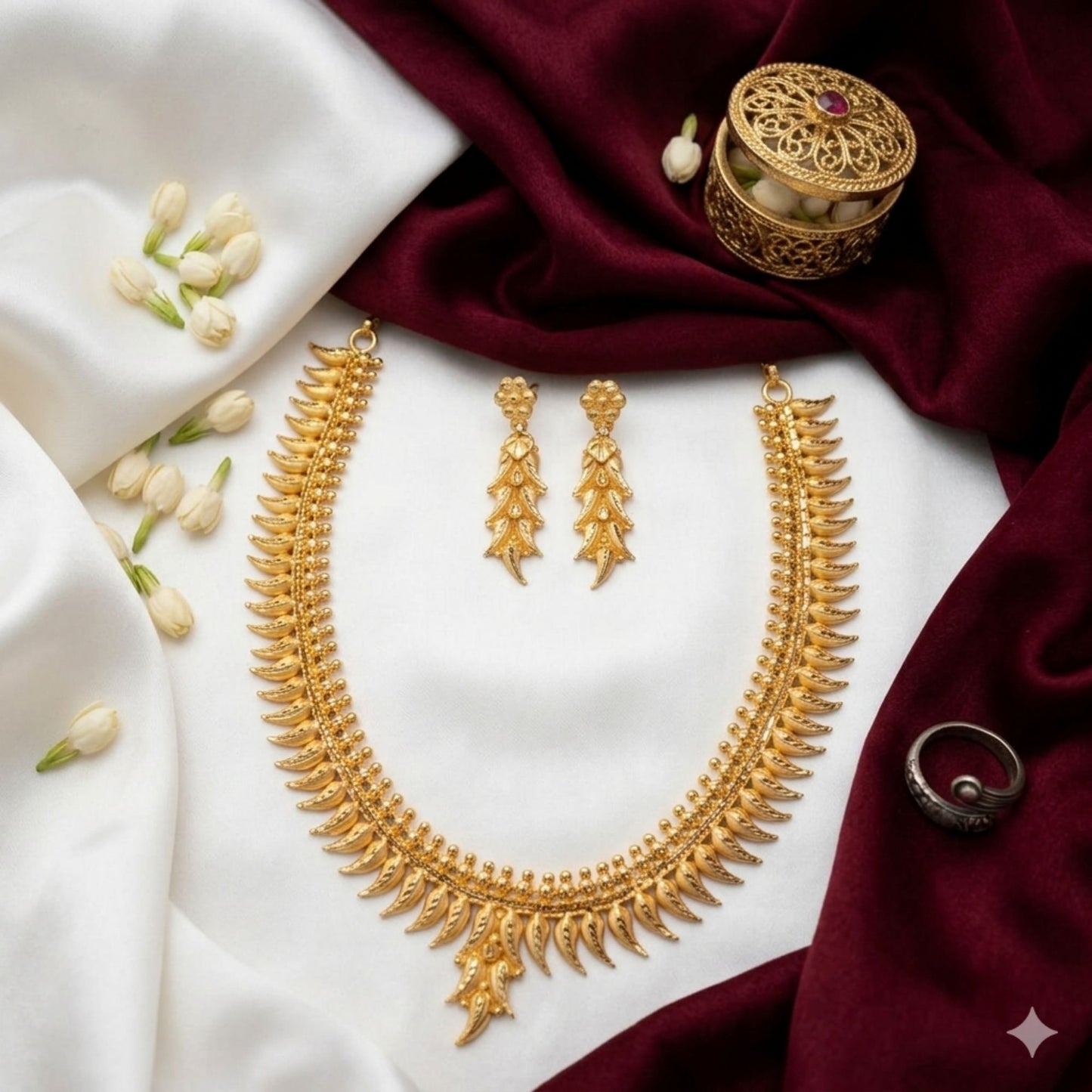 18" Fancy Kerry Har Set | Designer Gold Plated Necklace for Weddings & Festive Occasions