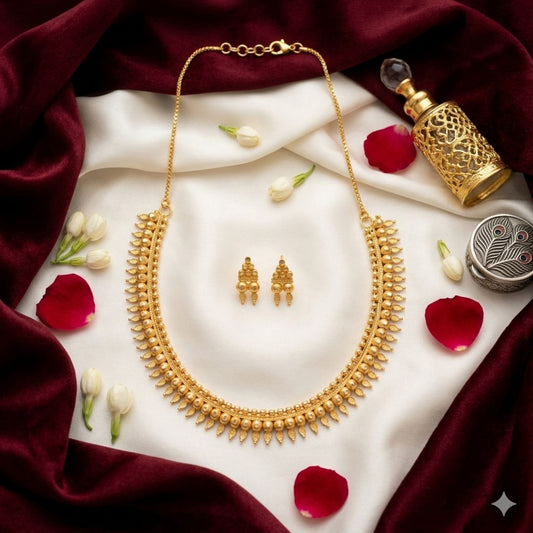 Gold Plated Para Har Set | Traditional Indian Necklace with Rich Gold Finish