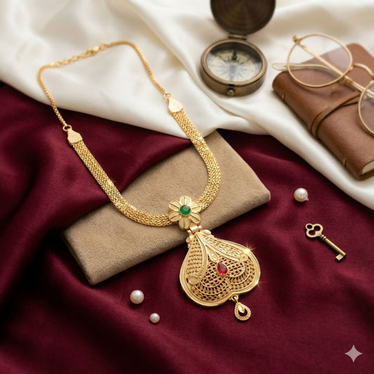 Gold Plated Nanu Har Set – Elegant Indian Necklace Set for the Empowered Woman