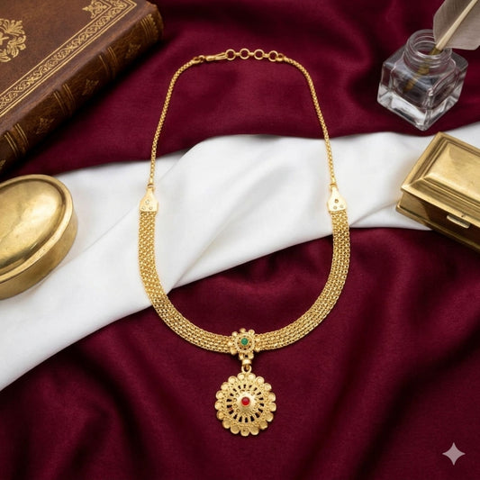 Gold Plated Nanu Set – Affordable Indian Necklace Set with Premium Gold Finish