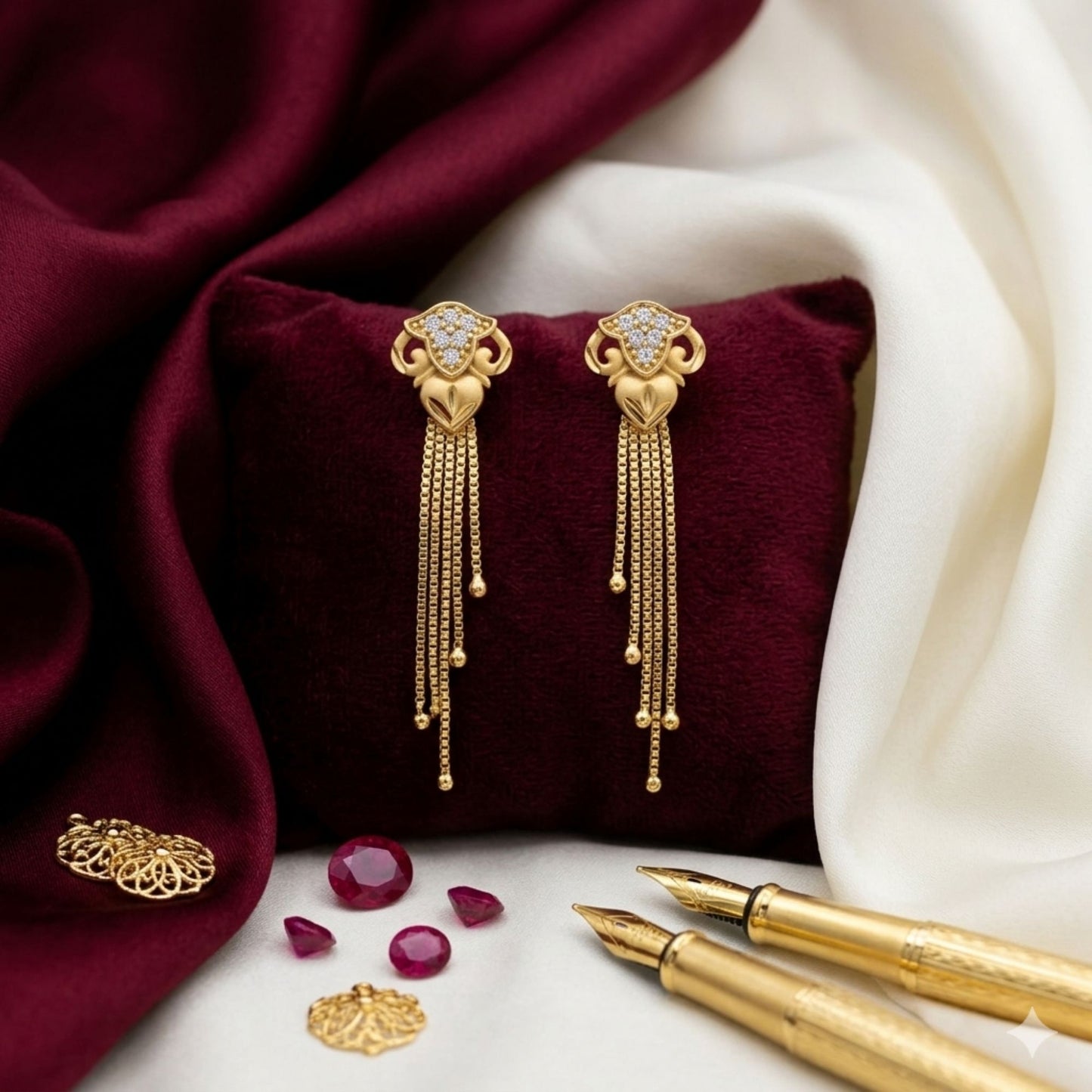 Stylish AD Earrings – Trendy American Diamond Danglers for Women & Girls