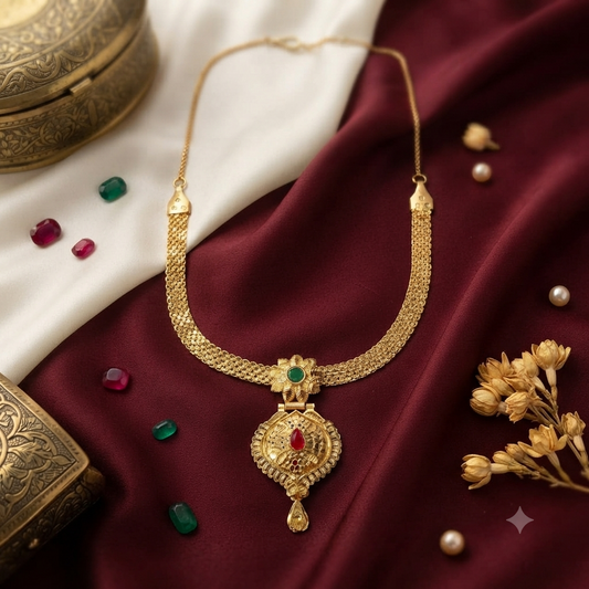 Gold Plated Nanu Har Set | Bridal Necklace Set | Indian Wedding Jewellery