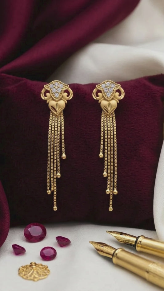 Stylish AD Earrings – Trendy American Diamond Danglers for Women & Girls